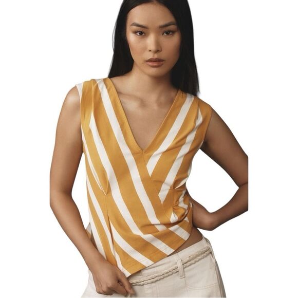 Anthropologie Maeve Sleeveless V-Neck Corset Blouse Tank Top size small - Picture 1 of 7